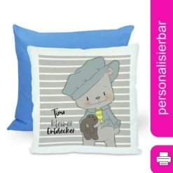 CreaDesign Dekokissen Kinder 40 X 40 Cm Hase Leon Mit Name Personalisiert