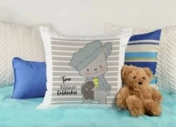 CreaDesign Dekokissen Kinder 40 X 40 Cm Hase Leon Mit Name Personalisiert -Spielzeugladen 30449479 04