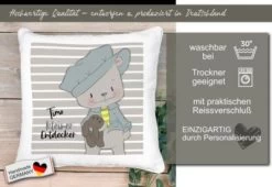 CreaDesign Dekokissen Kinder 40 X 40 Cm Hase Leon Mit Name Personalisiert -Spielzeugladen 30449479 05