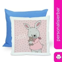 CreaDesign Dekokissen Kinder 40 X 40 Cm Hase Emma Mit Name Personalisiert