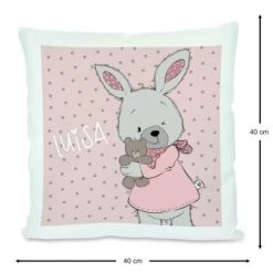 CreaDesign Dekokissen Kinder 40 X 40 Cm Hase Emma Mit Name Personalisiert -Spielzeugladen 30449488 03