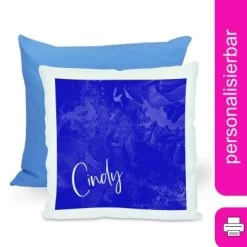 CreaDesign Dekokissen Kinder 40 X 40 Cm Traum Blau Mit Name Personalisiert