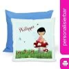 CreaDesign Dekokissen Kinder 40 X 40 Cm Frosch Mit Name Personalisiert