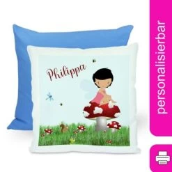 CreaDesign Dekokissen Kinder 40 X 40 Cm Frosch Mit Name Personalisiert