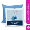 CreaDesign Dekokissen Kinder 40 X 40 Cm Elefant Blau Mit Name Personalisiert -Spielzeugladen 30449690 01