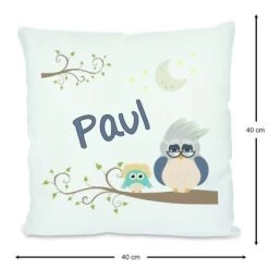 CreaDesign Dekokissen Kinder 40 X 40 Cm Eule Mit Name Personalisiert -Spielzeugladen 30449819 03