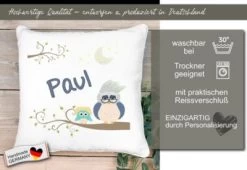 CreaDesign Dekokissen Kinder 40 X 40 Cm Eule Mit Name Personalisiert -Spielzeugladen 30449819 05