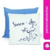CreaDesign Dekokissen Kinder 40 X 40 Cm Schmetterling Blau Mit Name Personalisiert -Spielzeugladen 30449972 01