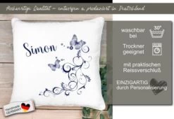 CreaDesign Dekokissen Kinder 40 X 40 Cm Schmetterling Blau Mit Name Personalisiert 12 CreaDesign Dekokissen Kinder 40 X 40 Cm Schmetterling Blau Mit Name Personalisiert -Spielzeugladen 30449972 05