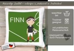 CreaDesign Dekokissen Kinder 40 X 40 Cm Fußball Mit Name Personalisiert -Spielzeugladen 30543765 05
