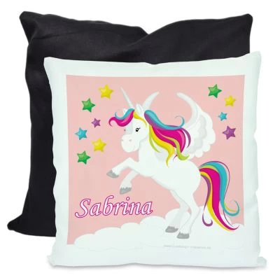 CreaDesign Dekokissen Kinder 40 X 40 Cm Einhorn Rosa Mit Name Personalisiert 4 CreaDesign Dekokissen Kinder 40 X 40 Cm Einhorn Rosa Mit Name Personalisiert – Bild 2