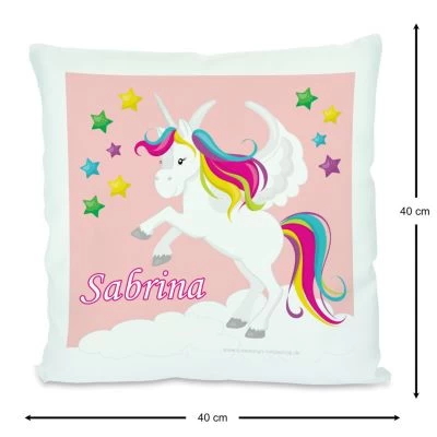 CreaDesign Dekokissen Kinder 40 X 40 Cm Einhorn Rosa Mit Name Personalisiert 5 CreaDesign Dekokissen Kinder 40 X 40 Cm Einhorn Rosa Mit Name Personalisiert – Bild 3