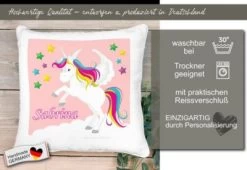 CreaDesign Dekokissen Kinder 40 X 40 Cm Einhorn Rosa Mit Name Personalisiert 12 CreaDesign Dekokissen Kinder 40 X 40 Cm Einhorn Rosa Mit Name Personalisiert -Spielzeugladen 30543805 05