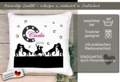 CreaDesign Dekokissen Kinder 40 X 40 Cm Cowboy Pferde Schwarz Pink Mit Name Personalisiert -Spielzeugladen 30543820 03