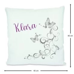 CreaDesign Dekokissen Kinder 40 X 40 Cm Schmetterling Grau Brombeere Mit Name Personalisiert 10 CreaDesign Dekokissen Kinder 40 X 40 Cm Schmetterling Grau Brombeere Mit Name Personalisiert -Spielzeugladen 30543847 03