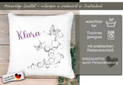 CreaDesign Dekokissen Kinder 40 X 40 Cm Schmetterling Grau Brombeere Mit Name Personalisiert 12 CreaDesign Dekokissen Kinder 40 X 40 Cm Schmetterling Grau Brombeere Mit Name Personalisiert -Spielzeugladen 30543847 05