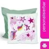 CreaDesign Dekokissen Kinder 40 X 40 Cm Einhorn Sterne Rosa Mit Name Personalisiert