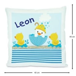 CreaDesign Dekokissen Kinder 40 X 40 Cm Ente Mit Name Personalisiert -Spielzeugladen 30543950 03