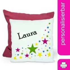 CreaDesign Dekokissen Kinder 40 X 40 Cm Sterne Mit Name Personalisiert