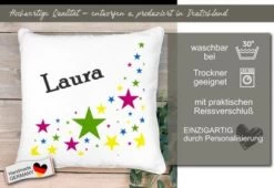 CreaDesign Dekokissen Kinder 40 X 40 Cm Sterne Mit Name Personalisiert -Spielzeugladen 30543970 05