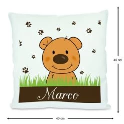 CreaDesign Dekokissen Kinder 40 X 40 Cm Teddy Bär Mit Name Personalisiert -Spielzeugladen 30544100 03