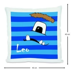 CreaDesign Dekokissen Kinder 40 X 40 Cm Monster Blau Mit Name Personalisiert -Spielzeugladen 30544172 03