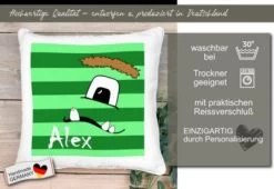 CreaDesign Dekokissen Kinder 40 X 40 Cm Monster Grün Mit Name Personalisiert -Spielzeugladen 30544234 05