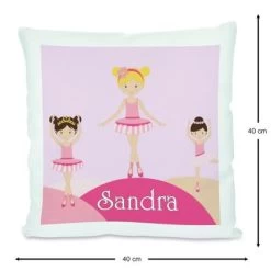 CreaDesign Dekokissen Kinder 40 X 40 Cm Balerina Mit Name Personalisiert -Spielzeugladen 30544236 03