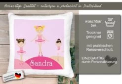 CreaDesign Dekokissen Kinder 40 X 40 Cm Balerina Mit Name Personalisiert -Spielzeugladen 30544236 05