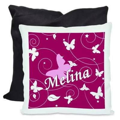 CreaDesign Dekokissen Kinder 40 X 40 Cm Schmetterling Brombeere Mit Name Personalisiert 4 CreaDesign Dekokissen Kinder 40 X 40 Cm Schmetterling Brombeere Mit Name Personalisiert – Bild 2