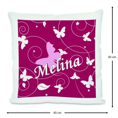 CreaDesign Dekokissen Kinder 40 X 40 Cm Schmetterling Brombeere Mit Name Personalisiert 5 CreaDesign Dekokissen Kinder 40 X 40 Cm Schmetterling Brombeere Mit Name Personalisiert – Bild 3