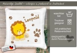 CreaDesign Dekokissen Kinder 40 X 40 Cm Löwe Mit Name Personalisiert -Spielzeugladen 30544281 05