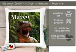 CreaDesign Dekokissen Kinder 40 X 40 Cm T-Rex Mit Name Personalisiert -Spielzeugladen 30544329 05