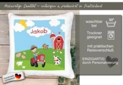 CreaDesign Dekokissen Kinder 40 X 40 Cm Bauernhof Mit Name Personalisiert -Spielzeugladen 30544418 05