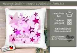 CreaDesign Dekokissen Kinder 40 X 40 Cm Sterne Rosa Mit Name Personalisiert -Spielzeugladen 30544443 05