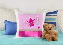 CreaDesign Dekokissen Kinder 40 X 40 Cm Prinz / Prinzessin Pink Mit Name Personalisiert -Spielzeugladen 30544509 04