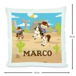 CreaDesign Dekokissen Kinder 40 X 40 Cm Cowboy Mit Name Personalisiert -Spielzeugladen 30544551 03