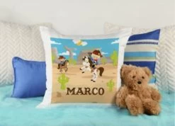 CreaDesign Dekokissen Kinder 40 X 40 Cm Cowboy Mit Name Personalisiert -Spielzeugladen 30544551 04