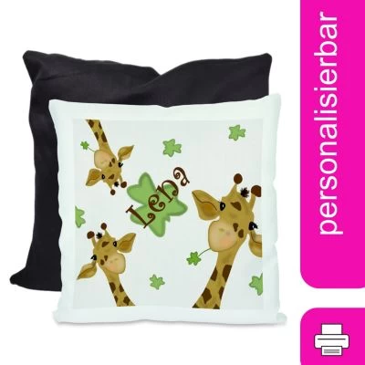 CreaDesign Dekokissen Kinder 40 X 40 Cm Giraffe Mit Name Personalisiert 3 CreaDesign Dekokissen Kinder 40 X 40 Cm Giraffe Mit Name Personalisiert