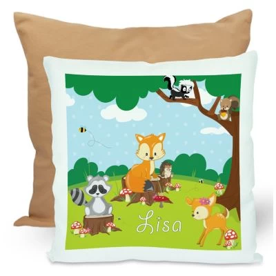CreaDesign Dekokissen Kinder 40 X 40 Cm Waldtiere Mit Name Personalisiert 4 CreaDesign Dekokissen Kinder 40 X 40 Cm Waldtiere Mit Name Personalisiert – Bild 2