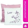 CreaDesign Dekokissen Kinder 40 X 40 Cm Schmetterling Lila Mit Name Personalisiert -Spielzeugladen 30544616 01