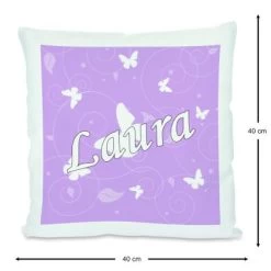 CreaDesign Dekokissen Kinder 40 X 40 Cm Schmetterling Flieder Mit Name Personalisiert -Spielzeugladen 30544664 03