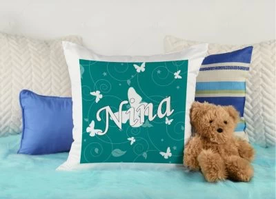 CreaDesign Dekokissen Kinder 40 X 40 Cm Schmetterling Petrol Mit Name Personalisiert 6 CreaDesign Dekokissen Kinder 40 X 40 Cm Schmetterling Petrol Mit Name Personalisiert – Bild 4