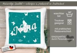 CreaDesign Dekokissen Kinder 40 X 40 Cm Schmetterling Petrol Mit Name Personalisiert 12 CreaDesign Dekokissen Kinder 40 X 40 Cm Schmetterling Petrol Mit Name Personalisiert -Spielzeugladen 30544676 05