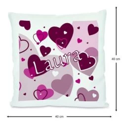 CreaDesign Dekokissen Kinder 40 X 40 Cm Herz Brombeere Mit Name Personalisiert -Spielzeugladen 30544732 03