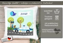 CreaDesign Dekokissen Kinder 40 X 40 Cm Polizei Mit Name Personalisiert -Spielzeugladen 30544817 05