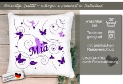 CreaDesign Dekokissen Kinder 40 X 40 Cm Schmetterling Flieder Lila Mit Name Personalisiert 12 CreaDesign Dekokissen Kinder 40 X 40 Cm Schmetterling Flieder Lila Mit Name Personalisiert -Spielzeugladen 30544907 05