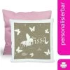 CreaDesign Dekokissen Kinder 40 X 40 Cm Schmetterling Cappuchino Mit Name Personalisiert -Spielzeugladen 30544922 01