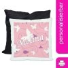 CreaDesign Dekokissen Kinder 40 X 40 Cm Schmetterling Rosa Lila Mit Name Personalisiert -Spielzeugladen 30545000 01 1