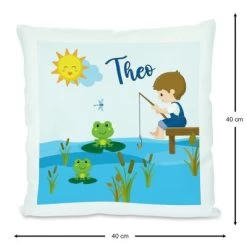 CreaDesign Dekokissen Kinder 40 X 40 Cm Froschteich Mit Name Personalisiert -Spielzeugladen 30545037 03